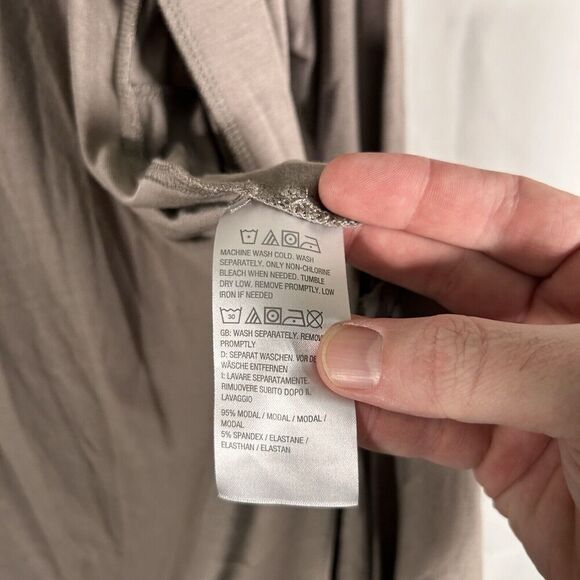 Susan Graver Cardigan Women's Medium Petite Grey Pockets open Front Modal Blend - Picture 6 of 9